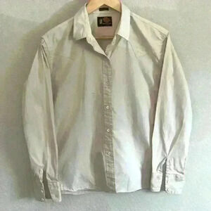 Vintage Kenny Rogers Western Yoke Long Sleeve Cream/Tan Button Down Shirt Mens40